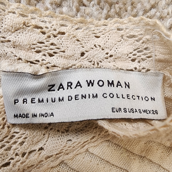 Zara Premium Collection Ruffled Lace Blouse Size Small - Picture 9 of 12